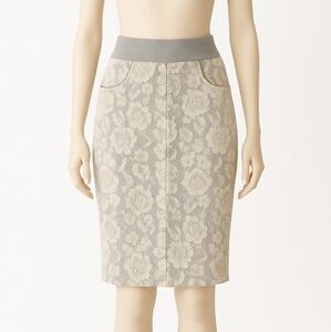 Lace Overlay Pencil Skirt – Size S